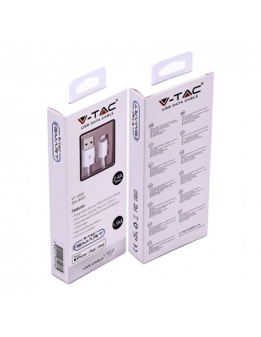 8453-Cavo da Lightning iPhone a USB-A m Ricarica Rapida A con Licenza MFI Colore Bianco-2