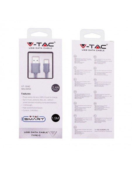 8454-Cavo da USB Tipo-C a USB-A m Ricarica Rapida A Colore Nero-2