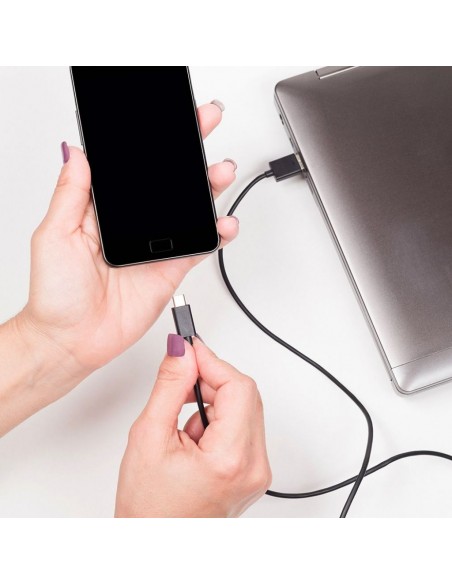 8454-Cavo da USB Tipo-C a USB-A m Ricarica Rapida A Colore Nero-4