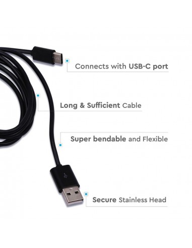 8454-Cavo da USB Tipo-C a USB-A m Ricarica Rapida A Colore Nero-6