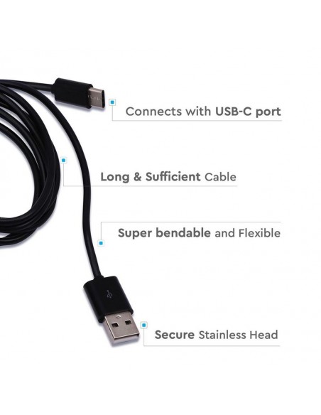 8454-Cavo da USB Tipo-C a USB-A m Ricarica Rapida A Colore Nero-6