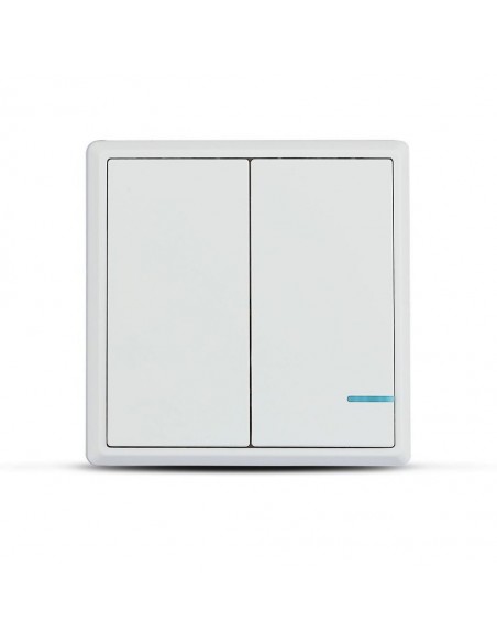 8461-Interruttore Wireless a  Vie Doppio Tasto Controllo Remoto fino a m compatibile con App Smart Light Google Home e Amazon Al