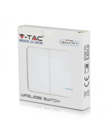 8461-Interruttore Wireless a  Vie Doppio Tasto Controllo Remoto fino a m compatibile con App Smart Light Google Home e Amazon Al