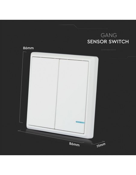 8461-Interruttore Wireless a  Vie Doppio Tasto Controllo Remoto fino a m compatibile con App Smart Light Google Home e Amazon Al