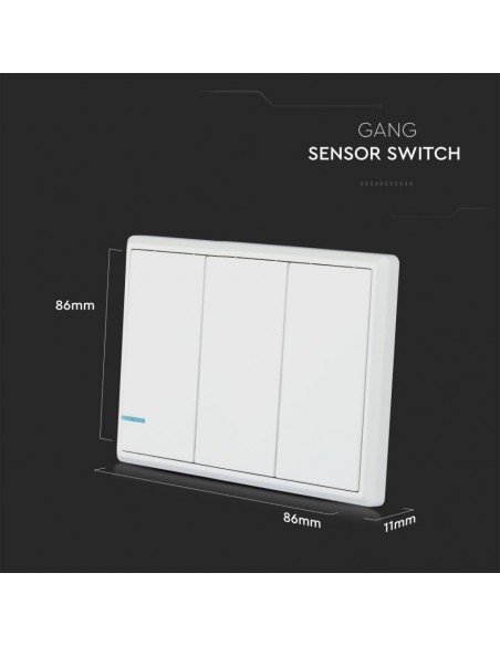 8462-Interruttore Wireless a  Vie Triplo Tasto Controllo Remoto fino a m compatibile con App Smart Light Google Home e Amazon Al