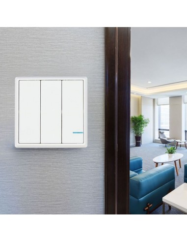 8462-Interruttore Wireless a  Vie Triplo Tasto Controllo Remoto fino a m compatibile con App Smart Light Google Home e Amazon Al