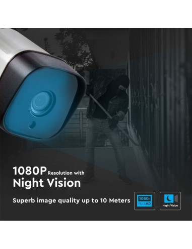 8475-Camera di Videosorveglianza Analogica Esterno WiFi MP px FullHD Visione Notturna Compatibile Smart Device AHD/CVI/TVI/CVBS-