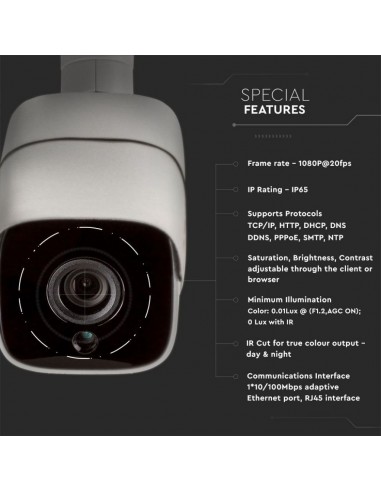 8478-Camera di Videosorveglianza da Interno/Esterno IP MP px FullHD Visione Notturna Compatibile con Smart Device-3