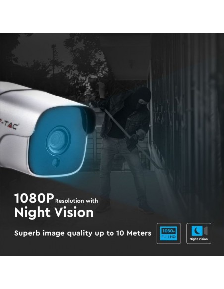 8478-Camera di Videosorveglianza da Interno/Esterno IP MP px FullHD Visione Notturna Compatibile con Smart Device-4