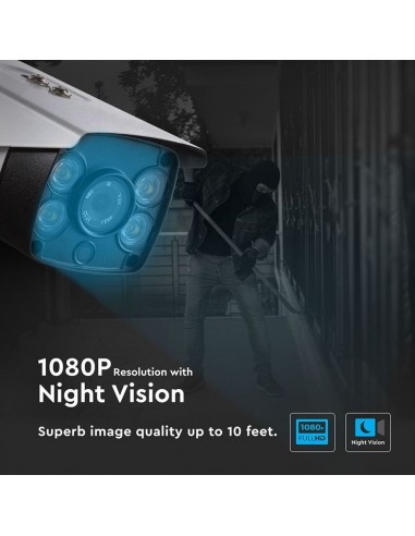 8479-Camera di Videosorveglianza da Interno/Esterno IP MP px FullHD con Visione Notturna a Colori Compatibile con Smart Device-6