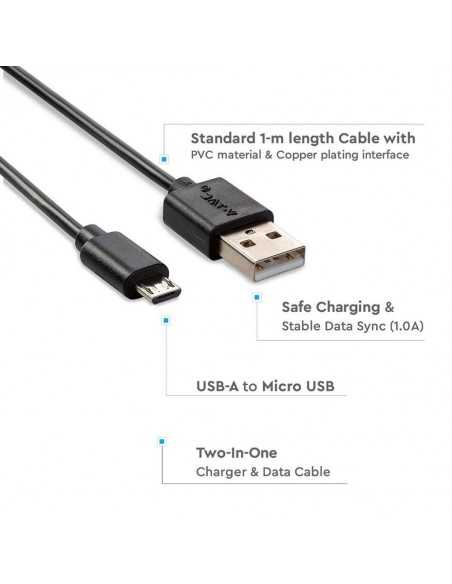 8481-Cavo da Micro-USB a USB-A m Ricarica A Pearl Series Colore Nero-4