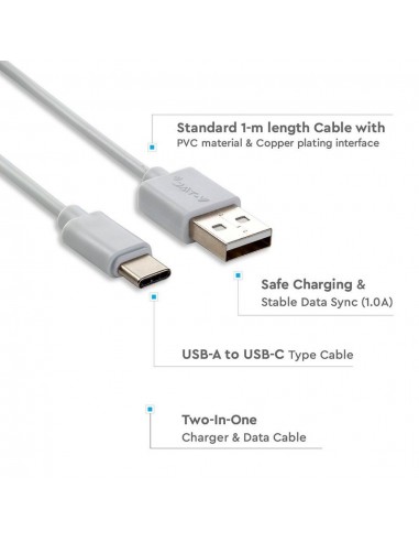 8482-Cavo da USB Tipo-C a USB-A m Ricarica A Pearl Series Colore Bianco-6