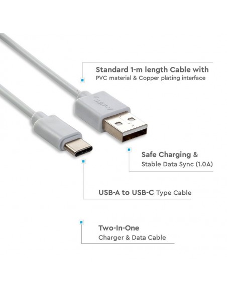 8482-Cavo da USB Tipo-C a USB-A m Ricarica A Pearl Series Colore Bianco-6