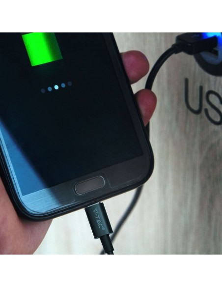 8485-Cavo da Micro-USB a USB-A m Ricarica A Silver Series Colore Nero-2