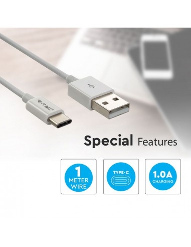 8486-Cavo da USB Tipo-C a USB-A m Ricarica A Silver Series Colore Bianco-5