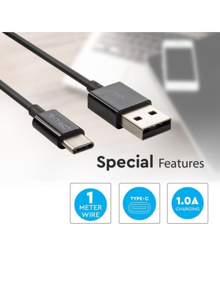 8487-Cavo da USB Tipo-C a USB-A m Ricarica A Silver Series Colore Nero-5