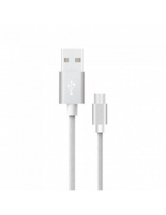 8489-Cavo da Micro-USB a USB-A m Ricarica Rapida A Platinum Series Cavo Antigroviglio in Corda Colore Argento-1