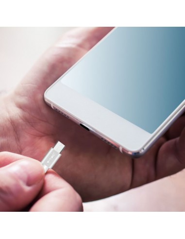 8489-Cavo da Micro-USB a USB-A m Ricarica Rapida A Platinum Series Cavo Antigroviglio in Corda Colore Argento-3