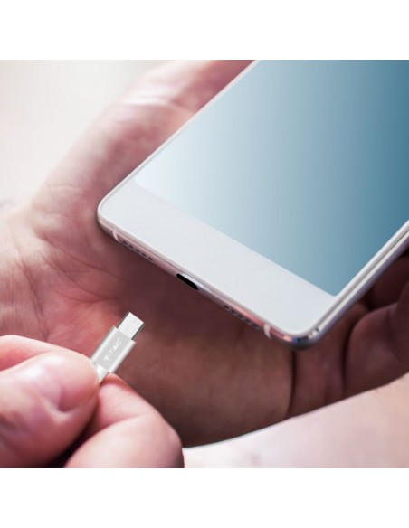 8489-Cavo da Micro-USB a USB-A m Ricarica Rapida A Platinum Series Cavo Antigroviglio in Corda Colore Argento-3