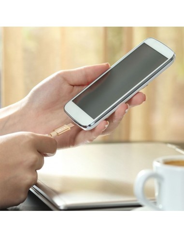 8490-Cavo da Micro-USB a USB-A m Ricarica Rapida A Platinum Series Cavo Antigroviglio in Corda Colore Oro-4