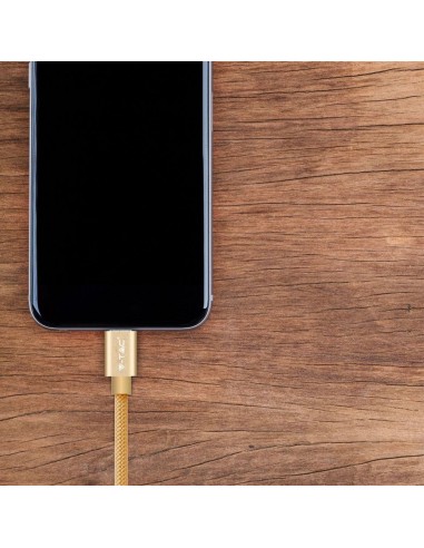 8490-Cavo da Micro-USB a USB-A m Ricarica Rapida A Platinum Series Cavo Antigroviglio in Corda Colore Oro-5