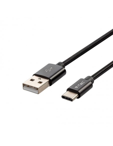 8491-Cavo da USB Tipo-C a USB-A m Ricarica Rapida A Platinum Series Cavo Antigroviglio in Corda Colore Nero-1