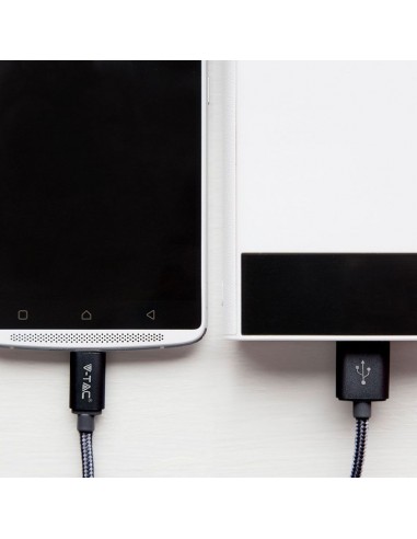 8491-Cavo da USB Tipo-C a USB-A m Ricarica Rapida A Platinum Series Cavo Antigroviglio in Corda Colore Nero-3