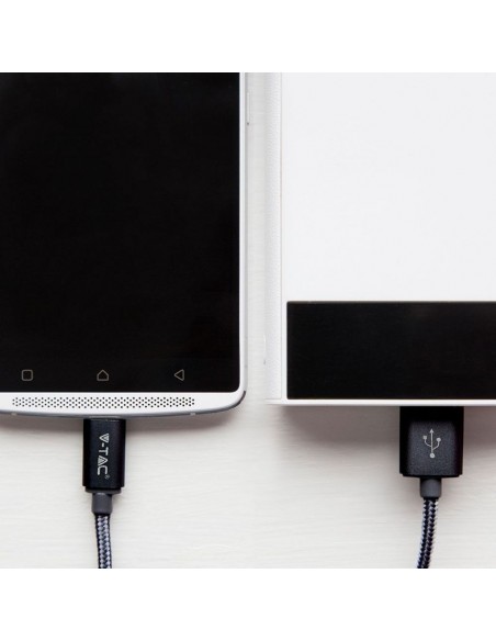 8491-Cavo da USB Tipo-C a USB-A m Ricarica Rapida A Platinum Series Cavo Antigroviglio in Corda Colore Nero-3