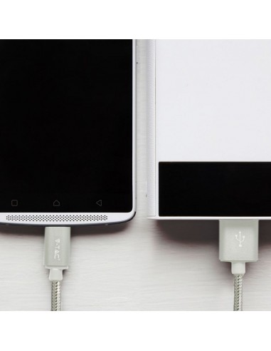 8492-Cavo da USB Tipo-C a USB-A m Ricarica Rapida A Platinum Series Cavo Antigroviglio in Corda Colore Argento-3