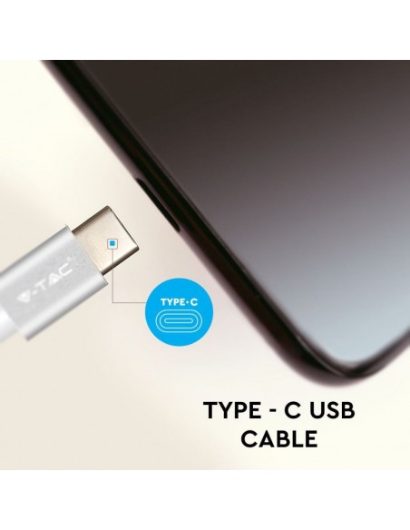 8492-Cavo da USB Tipo-C a USB-A m Ricarica Rapida A Platinum Series Cavo Antigroviglio in Corda Colore Argento-7