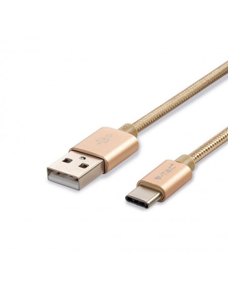 8493-Cavo da USB Tipo-C a USB-A m Ricarica Rapida A Platinum Series Cavo Antigroviglio in Corda Colore Oro-1