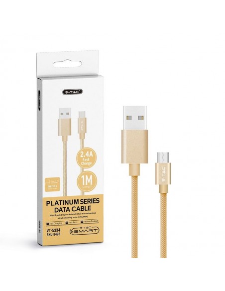 8493-Cavo da USB Tipo-C a USB-A m Ricarica Rapida A Platinum Series Cavo Antigroviglio in Corda Colore Oro-2