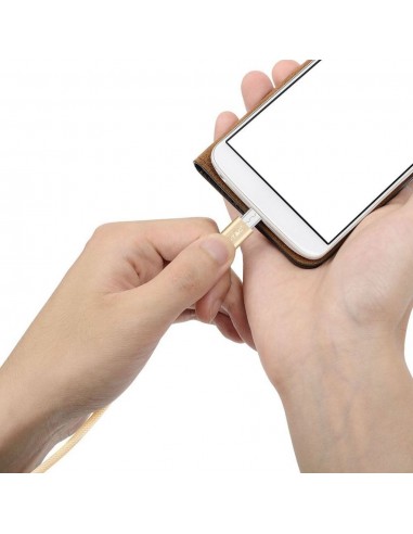 8493-Cavo da USB Tipo-C a USB-A m Ricarica Rapida A Platinum Series Cavo Antigroviglio in Corda Colore Oro-5