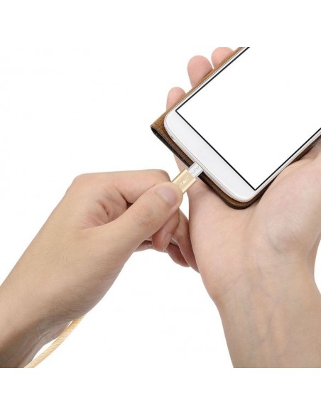 8493-Cavo da USB Tipo-C a USB-A m Ricarica Rapida A Platinum Series Cavo Antigroviglio in Corda Colore Oro-5