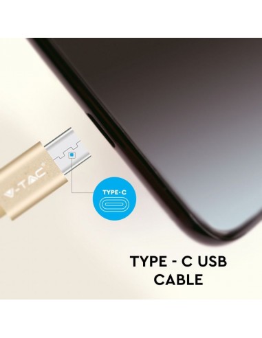 8493-Cavo da USB Tipo-C a USB-A m Ricarica Rapida A Platinum Series Cavo Antigroviglio in Corda Colore Oro-7