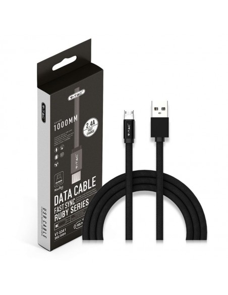 8494-Cavo da Micro-USB a USB-A m Ricarica Rapida A Ruby Series Cavo Antigroviglio in Corda Colore Nero-2