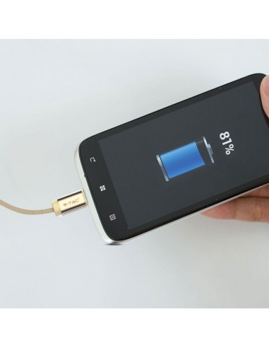 8495-Cavo da Micro-USB a USB-A m Ricarica Rapida A Ruby Series Cavo Antigroviglio in Corda Colore Oro-4