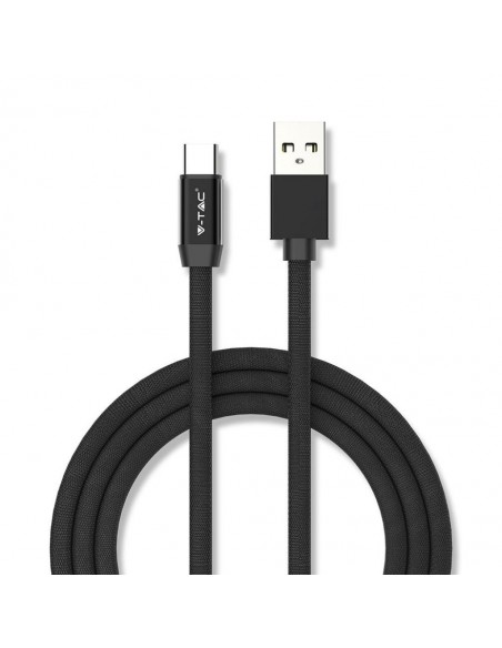 8498-Cavo da USB Tipo-C a USB-A m Ricarica Rapida A Ruby Series Cavo Antigroviglio in Corda Colore Nero-1