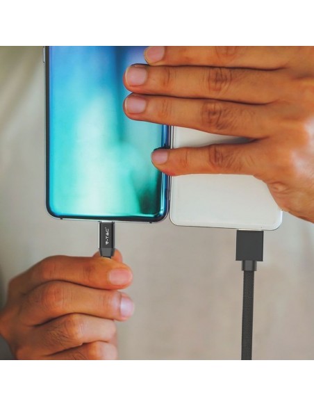 8498-Cavo da USB Tipo-C a USB-A m Ricarica Rapida A Ruby Series Cavo Antigroviglio in Corda Colore Nero-4