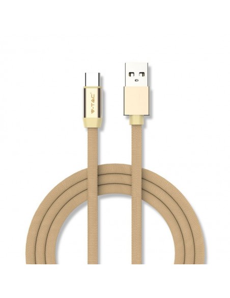 8499-Cavo da USB Tipo-C a USB-A m Ricarica Rapida A Ruby Series Cavo Antigroviglio in Corda Colore Oro-1