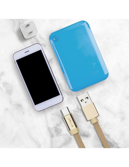 8499-Cavo da USB Tipo-C a USB-A m Ricarica Rapida A Ruby Series Cavo Antigroviglio in Corda Colore Oro-5