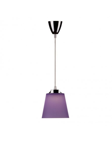 8504-Lampadario LED a Campana in Plastica da  Colore Viola con Attacco in Metallo Cromato-1