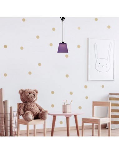 8504-Lampadario LED a Campana in Plastica da  Colore Viola con Attacco in Metallo Cromato-4