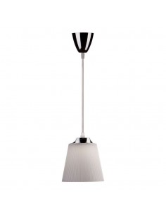8505-Lampadario LED a Campana in Plastica da  Colore Bianco con Attacco in Metallo Cromato-1