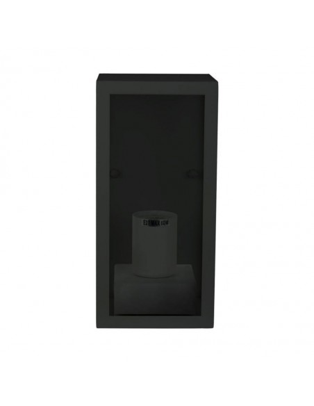 8517-Lampada LED da Giardino Quadrata con Portalampada E Max  Corpo Nero Opaco Copertura in Vetro IP-1