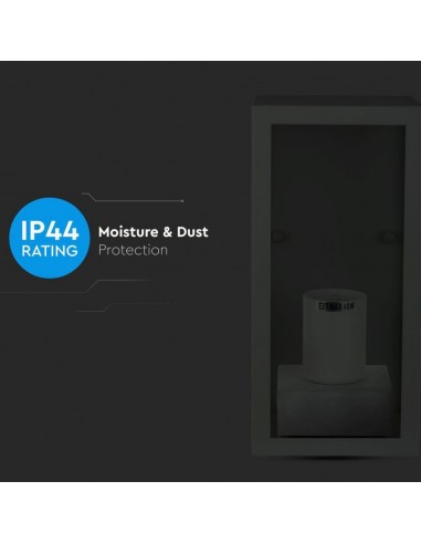 8517-Lampada LED da Giardino Quadrata con Portalampada E Max  Corpo Nero Opaco Copertura in Vetro IP-7