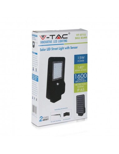 8549-Armatura Stradale LED SMD  con Pannello Solare Colore Nero  -2