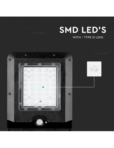 8549-Armatura Stradale LED SMD  con Pannello Solare Colore Nero  -6