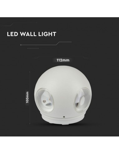 8552-Lampada LED da Muro Sferica  LED COB  Colore Bianco  -3