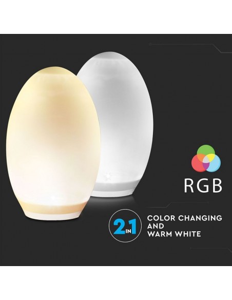 8557-Lampada Solare LED a Forma di Uovo -6